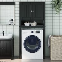 Berkfield Home Washing Machine Cabinet BERG Black 76x27x164.5 cm Solid Wood
