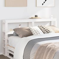 Berkfield Home Headboard with Shelves White 120 cm Solid Wood Pine