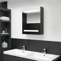 Berkfield Home LED Bathroom Mirror Cabinet Anthracite 50x14x60 cm in Black | Size: 50 x 14 x 60 cm