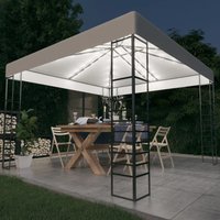 Berkfield Home Garden Marquee with LED String Lights 3x3 m White