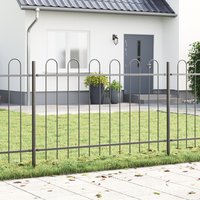Berkfield Home Garden Fence with Hoop Top - Grey, 8.5 x 1.2 m, Steel in Grey