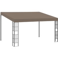 Berkfield Home Wall-mounted Gazebo 4x3 m Taupe Fabric in Beige
