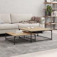 Berkfield Home Nesting Coffee Tables 2 pcs Sonoma Oak Engineered Wood in Brown