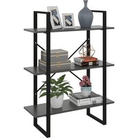 Berkfield Home Book Cabinet Grey 80x30x105 cm Engineered Wood | Size: 80 x 30 x 105 cm