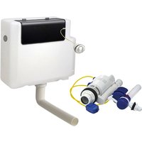 Concealed Toilet Cistern Side Inlet Valve Dual Flush Chrome Button