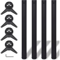 Berkfield Home 4 Height Adjustable Table Legs Black 710 mm