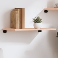 Berkfield Home Wall Shelf 60x30x2 cm Untreated Solid Wood Oak in Brown | Size: 60 x 30 x 2 cm