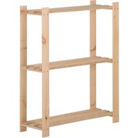 Berkfield Home 3-Tier Storage Rack 60x28.5x90 cm Solid Pinewood in Brown