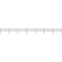 Berkfield Home Garden Fence with Spear Top Steel 11.9x0.6 m Black