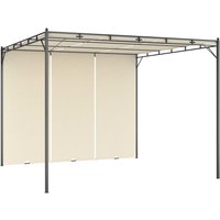 Berkfield Home Garden Gazebo with Side Curtain 3x3x2.25m Cream in Beige