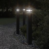 Berkfield Home Outdoor Floor Lamps with Sensors 3pcs Black 80 cm Aluminium
