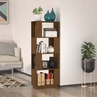 Berkfield Home Book Cabinet/Room Divider Honey Brown 51x25x132 cm Solid Wood Pine | Size: 51 x 25 x 132 cm