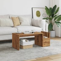 Berkfield Home Coffee Table Artisian Oak 90x45x35 cm Engineered Wood in Brown | Size: 90 x 45 x 35 cm