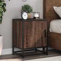 Berkfield Home Bedside Cabinets 2 pcs Brown Oak 40x31x50 cm Engineered Wood & Metal | Size: 40 x 31 x 50 cm