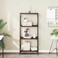 Berkfield Home Bookcase 4-Tier Brown Oak 59x35x132 cm Engineered Wood | Size: 59 x 35 x 132 cm