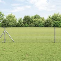 Berkfield Home Fence Posts 26 pcs √ò32 mm 80 cm Galvanised Steel in Silver