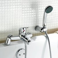 Bath Shower Mixer Tap Shower Handset Chrome Metallic