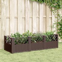 Berkfield Home Garden Planter with Pegs Brown 123.5x43.5x43.5 cm PP