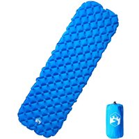 Berkfield Home Inflating Camping Mattress 1-Person Blue 190x58x6 cm | Size: 190 x 58 x 6 cm