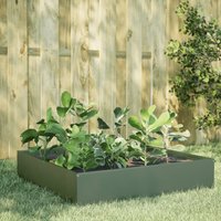 Berkfield Home Garden Raised Bed Olive green 100x100x33.5 cm Steel