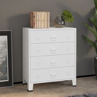 Berkfield Home Industrial Drawer Cabinet White 78x40x93 cm Metal | Size: 78 x 40 x 93 cm