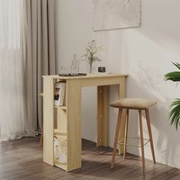 Berkfield Home Bar Table with Shelf Sonoma Oak 102x50x103.5 cm Engineered Wood in Brown