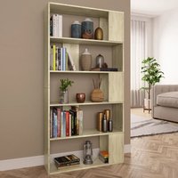 Berkfield Home Book Cabinet/Room Divider Sonoma Oak 80x24x159 cm Engineered Wood in Brown | Size: 80 x 24 x 159 cm