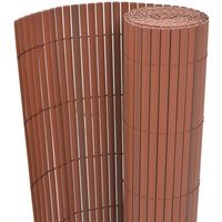 Berkfield Home Double-Sided Garden Fence PVC 90x300 cm Brown