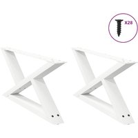Berkfield Home Coffee Table Legs 2 pcs White 70x(30-31.3) cm Steel