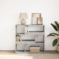 Berkfield Home Book Cabinet/Room Divider Concrete Grey 100x33x94.5 cm
