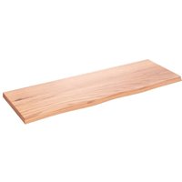 Berkfield Home Wall Shelf Light Brown 80x30x2 cm Treated Solid Wood Oak | Size: 80 x 30 x 2 cm