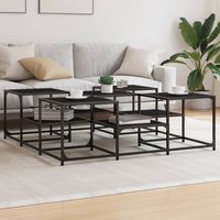 Berkfield Home Coffee Table Black 121x121x40 cm Engineered Wood | Size: 121 x 121 x 40 cm