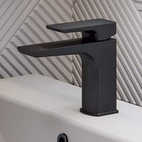 Bathroom Mono Basin Sink Mixer Tap Matte Black Brass Faucet & Waste