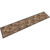Berkfield Home Kitchen Rug Washable Morning Brown 60x300 cm Velvet
