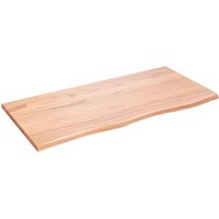 Berkfield Home Wall Shelf Light Brown 100x50x2 cm Treated Solid Wood Oak | Size: 100 x 50 x 2 cm