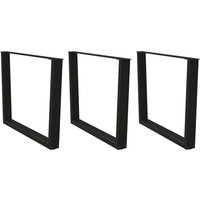 Berkfield Home Dining Table Legs V-Shape 3 pcs Black 100x(72-73.3) cm Steel