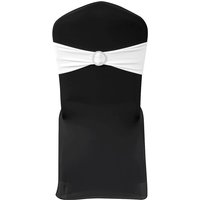 Berkfield Home 25 pcs White Stretchable Decorative Chair Band with Diamond Buckle
