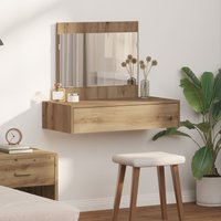 Berkfield Home Wall Hanging Dressing Table Artisan Oak 83x40x70 cm in Brown | Size: 83 x 40 x 70 cm