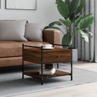 Berkfield Home Coffee Table Brown Oak 50x50x50 cm Engineered Wood | Size: 50 x 50 x 50 cm