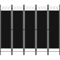 Berkfield Home 5-Panel Room Divider Black 200x180 cm