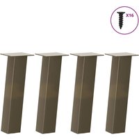 Berkfield Home Coffee Table Legs 4 pcs Natural Steel 42 cm Steel in Brown