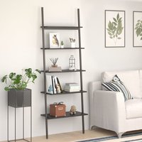 Berkfield Home 5-Tier Leaning Shelf Black 64x34x185.5 cm