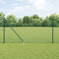 Berkfield Home Welded Wire Fence with 13 Spike Posts Green 1x25 m Steel