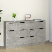Berkfield Home 3 Piece Sideboard Set Concrete Grey Engineered Wood