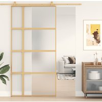 Berkfield Home Sliding Door Gold 102.5x205 cm Frosted ESG Glass & Aluminium