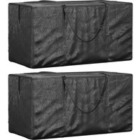 Berkfield Home Garden Cushion Storage Bags 2 pcs Black 150x75x75 cm Polyethylene | Size: 150 x 75 x 75 cm