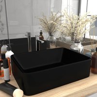 Berkfield Home Luxury Wash Basin Matt Black 41x30x12 cm Ceramic | Size: 41 x 30 x 12 cm