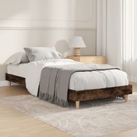 Berkfield Home Bed Frame Smoked Oak 75x190 cm Small Single Engineered Wood in Brown