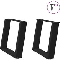 Berkfield Home Coffee Table Legs U-Shaped 2 pcs Black 50x(42-43) cm Steel