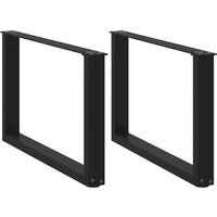 Berkfield Home Coffee Table Legs U-Shaped 2 pcs Black 60x(42-43) cm Steel